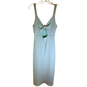 Le Lis Mint Green Cut Out Ribbed‎ Peep Dress, Medium